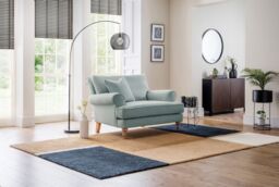 The Great Sofa Company Margot Snuggle Chair Faro Aqua in Blue - thumbnail 1