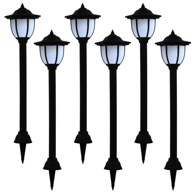 Berkfield Home Outdoor Solar Lamps 6 pcs LED Black - image 1
