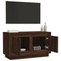 Berkfield Home TV Cabinet Brown Oak 80x35x45 cm Engineered Wood - Size: 80 x 35 x 45 cm - thumbnail 5