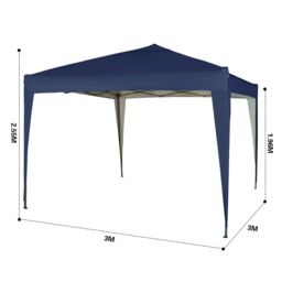 MCC Direct 3x3m Pop up Garden Gazebo Party Tent Marquee with Storage Bag in Blue - thumbnail 6