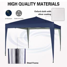 MCC Direct 3x3m Pop up Garden Gazebo Party Tent Marquee with Storage Bag in Blue - thumbnail 4