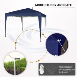 MCC Direct 3x3m Pop up Garden Gazebo Party Tent Marquee with Storage Bag in Blue - thumbnail 3