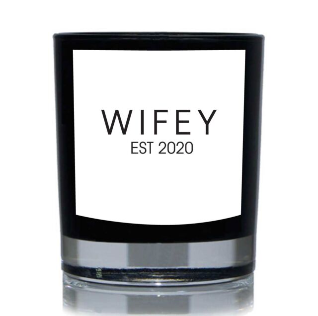 60 SECOND MAKEOVER Anniversary Valentines Candle Wifey Est Candle Gift 20cl Candle in Black