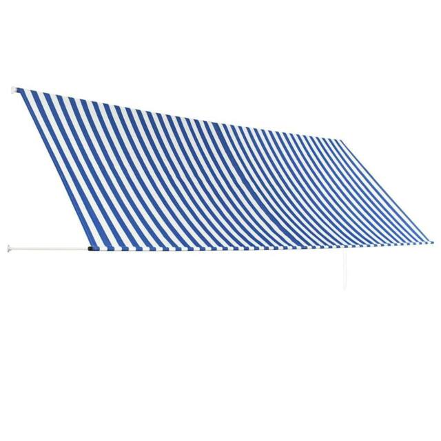 Berkfield Home Retractable Awning 400x150 cm Blue & White - image 1