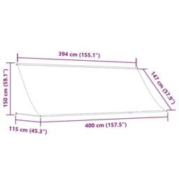 Berkfield Home Retractable Awning 400x150 cm Blue & White - thumbnail 7