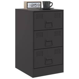 Berkfield Home Stylish Bedside Cabinets 2pcs Black 34.5x39x62 cm Steel