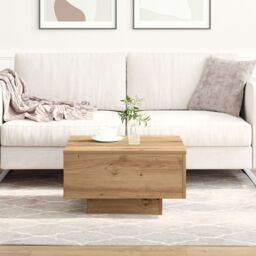 Berkfield Home Couch Table Artisan Oak Solid Oak Wood 55 x 55 x 31 cm Durable in Brown - thumbnail 4