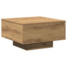 Berkfield Home Couch Table Artisan Oak Solid Oak Wood 55 x 55 x 31 cm Durable in Brown - thumbnail 5