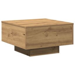 Berkfield Home Couch Table Artisan Oak Solid Oak Wood 55 x 55 x 31 cm Durable in Brown - thumbnail 2