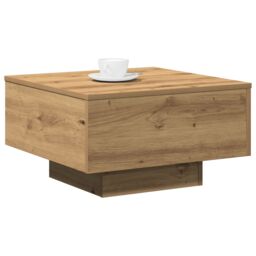 Berkfield Home Couch Table Artisan Oak Solid Oak Wood 55 x 55 x 31 cm Durable in Brown - thumbnail 3