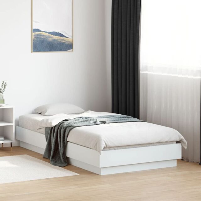 Berkfield Home Bed Frame without Mattress White 75x190 cm Small Single Engineered Wood - image 1