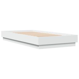 Berkfield Home Bed Frame without Mattress White 75x190 cm Small Single Engineered Wood - thumbnail 3