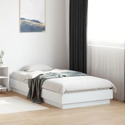 Berkfield Home Bed Frame without Mattress White 75x190 cm Small Single Engineered Wood - thumbnail 1