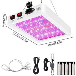 Ventryn White Tent LED Grow Lamp 2000W Full Spectrum Indoor Veg Flower - thumbnail 2