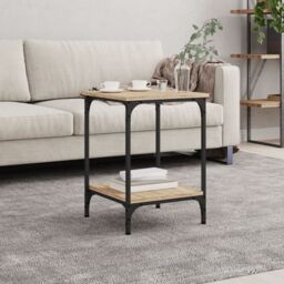 Berkfield Home Coffee Table Sonoma Oak 40x40x55 cm Engineered Wood in Brown - Size: 40 x 40 x 55 cm - thumbnail 1