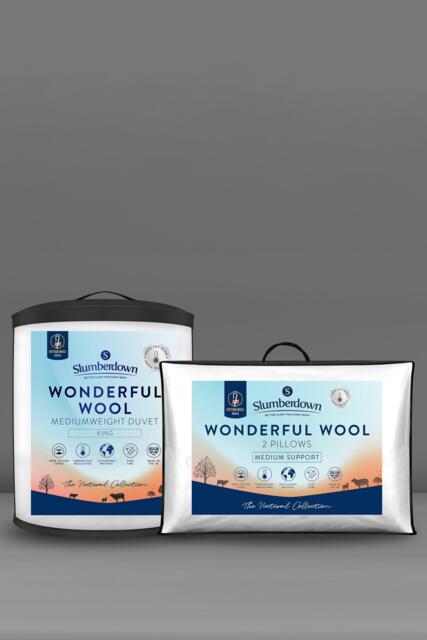Wonderful Wool Mediumweight Duvet with 2 Medium Support Pillows - image 1