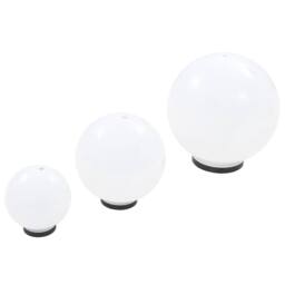 Berkfield Home LED Bowl Lamp Set 3 Pieces Spherical 20/30/40 cm PMMA in White - thumbnail 6