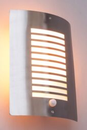 BHS Lighting Hale Outdoor Wall Light with Sensor in Metallic Silver