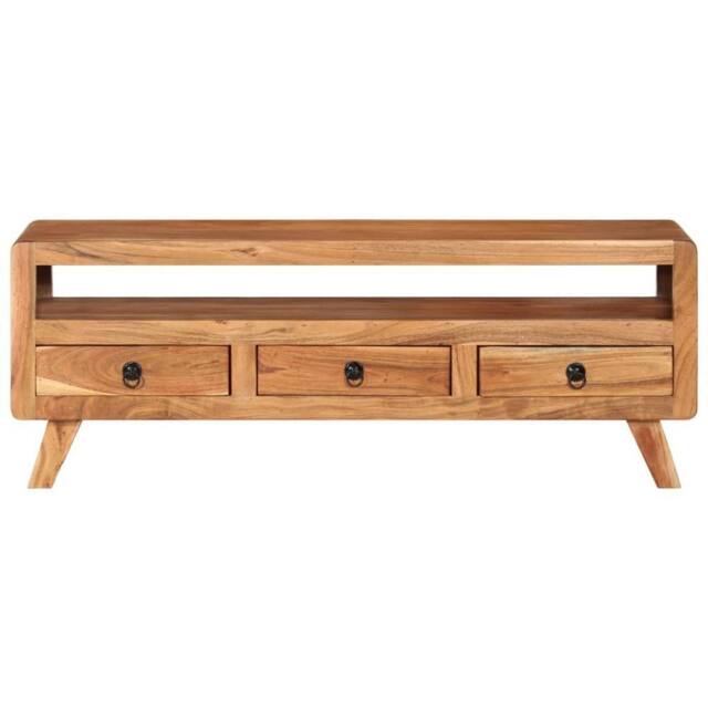 Berkfield Home TV Cabinet 110x30x40 cm Solid Acacia Wood in Brown - Size: 110 x 30 x 40 cm - image 1