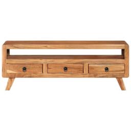 Berkfield Home TV Cabinet 110x30x40 cm Solid Acacia Wood in Brown - Size: 110 x 30 x 40 cm - thumbnail 1