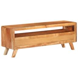 Berkfield Home TV Cabinet 110x30x40 cm Solid Acacia Wood in Brown - Size: 110 x 30 x 40 cm - thumbnail 4