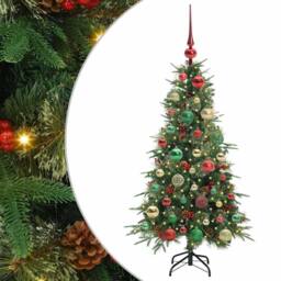 Berkfield Home Elegant Artificial Hinged Christmas Tree Green 120 cm PE & PVC - thumbnail 3