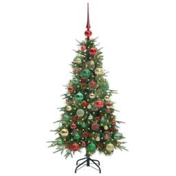 Berkfield Home Elegant Artificial Hinged Christmas Tree Green 120 cm PE & PVC - thumbnail 1