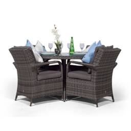 Thats Furniture Arizona Round 4 Seater Rattan Patio Dining Set in Grey - thumbnail 6