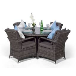 Thats Furniture Arizona Round 4 Seater Rattan Patio Dining Set in Grey - thumbnail 5