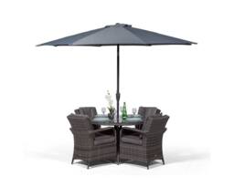 Thats Furniture Arizona Round 4 Seater Rattan Patio Dining Set in Grey - thumbnail 3