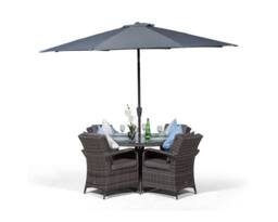 Thats Furniture Arizona Round 4 Seater Rattan Patio Dining Set in Grey - thumbnail 2