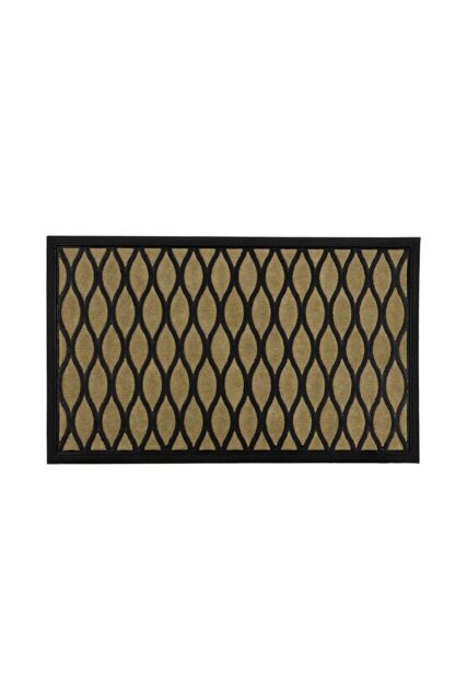 JVL Vienna Rubber Backed Scraper Doormat 45x75cm Droplet in Brown - Size: 45 cm x 75 cm - image 1