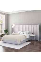 Aspire Grandeur Headboard in Plush Navy in Light Grey
