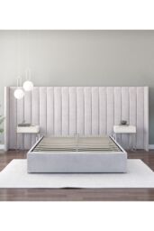 Aspire Grandeur Headboard in Plush Navy in Light Grey - thumbnail 2