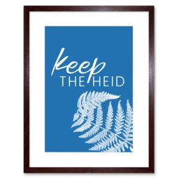 "Artery8 Wall Art Print Scotland Flower Quote Keep The Heid Framed in Brown - Size: W7"" x H9""" - thumbnail 1