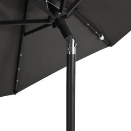 Berkfield Home Garden Parasol with LEDs & Steel Pole Anthracite 225x225x212cm in Dark Grey - Size: 225 x 225 x 212 cm - thumbnail 9