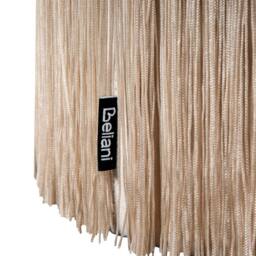 Wyld and Coco Velvet Beige Round Ottoman Pouffe with Tassels - thumbnail 6