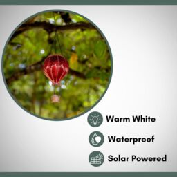 Marco Paul 44cm Red Resin Hot air Balloon Solar Hanging Light - thumbnail 5