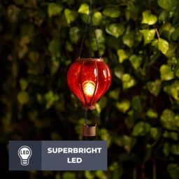 Marco Paul 44cm Red Resin Hot air Balloon Solar Hanging Light - thumbnail 7
