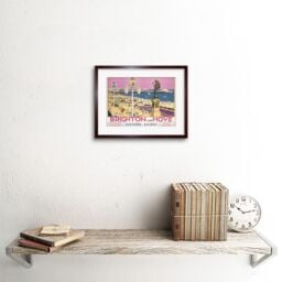 "Artery8 Wall Art Print Brighton Hove Sussex Beach Resort Travel Artwork Framed 9X7 Inch in Brown - Size: W7"" x H9""" - thumbnail 2