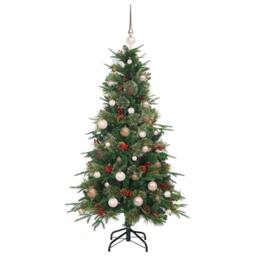Berkfield Home Elegant Artificial Hinged Christmas Tree Green 150 cm PE & PVC - thumbnail 4