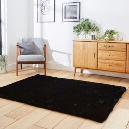 The Rug Shop UK Modern Shaggy Anti-Shed Easy To Clean Area Rug in Black - Size: 150 cm x 230 cm - thumbnail 2