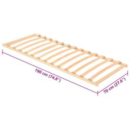 Berkfield Home Slatted Bed Base with 13 Slats 70x190 cm in Beige - thumbnail 7