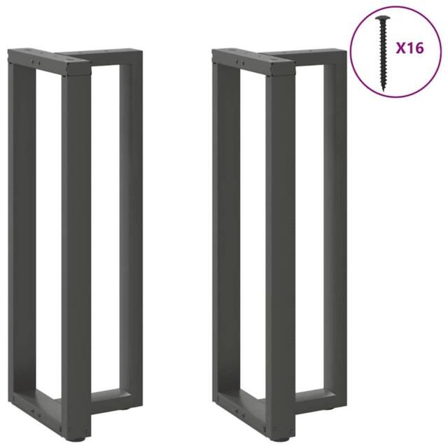 Berkfield Home Modern Bar Table Legs T-Shaped¬†2 pcs Anthracite 50x35x(110-111) in Dark Grey - image 1