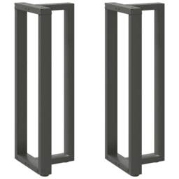 Berkfield Home Modern Bar Table Legs T-Shaped¬†2 pcs Anthracite 50x35x(110-111) in Dark Grey - thumbnail 2