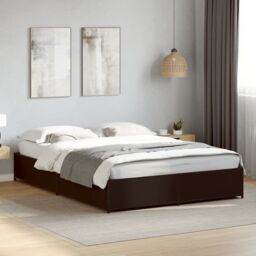 Berkfield Home Bed Frame without Mattress Black 135x190 cm Double - thumbnail 1
