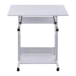 Hinsinc Warm white-Computer Desk PC Table Workstation with Wheels in White - Size: 0.5m x 1m - thumbnail 1