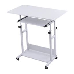 Hinsinc Warm white-Computer Desk PC Table Workstation with Wheels in White - Size: 0.5m x 1m - thumbnail 4