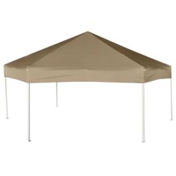Berkfield Home Hexagonal Pop-Up Marquee with Sidewalls 3.6x3.1 m Taupe 220g/m ² in Beige - thumbnail 4