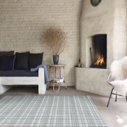 The Rug Shop UK Grey Modern Cheque Easy To Clean Jute Backing Area Rug - Size: 160 cm x 230 cm - thumbnail 1